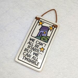 Vintage Spooner Creek Etched Ceramic Wall Plaque w/ Inspirational Saying 2003